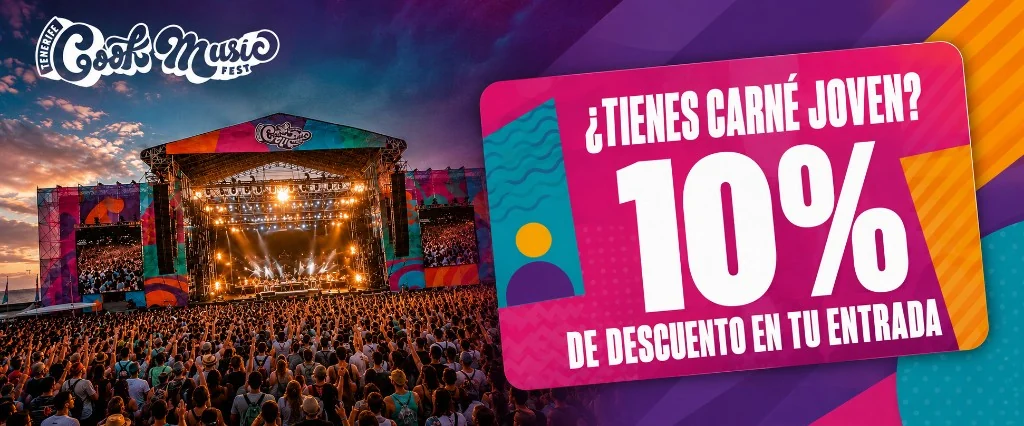 10% de descuento en tu entrada al Tenerife Cook Music Fest si tienes Carné Joven